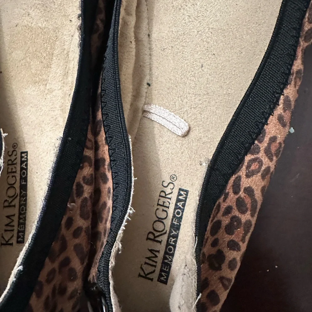 Kim Rogers Black and Brown Animal Print Flats